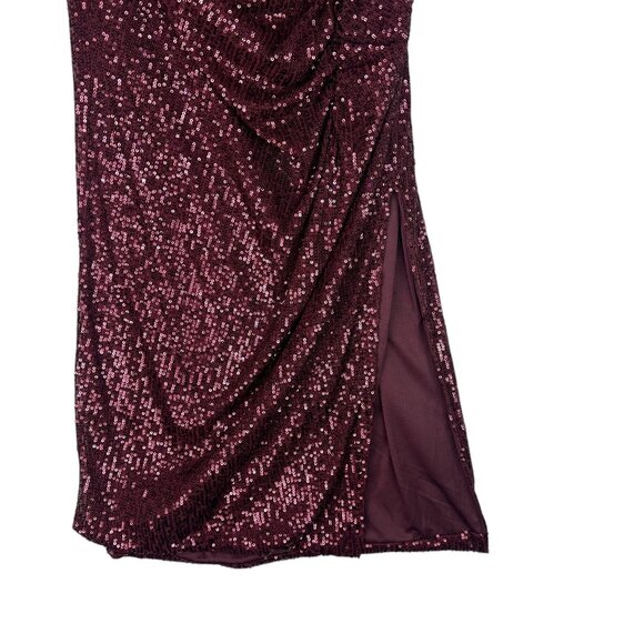 Wildfox Armidale Midi Length Skirt Dark Purple Sequin Size L Fitted Bling - Picture 6 of 12